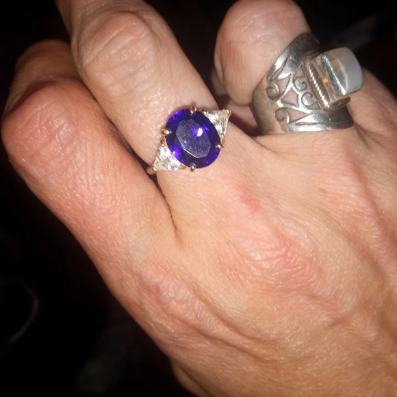 RSC oval tanzanite ring sz 7 - Picture 3 of 8